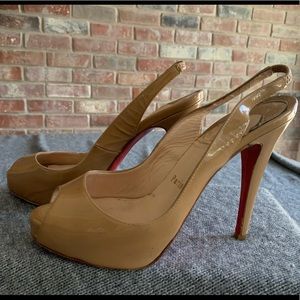 Christian Louboutin Peep Toe Slingback Heels